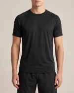 Base Training Tee in Black, front