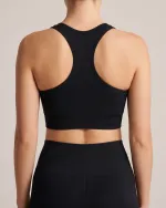 Contour Seamless Sports Bra in Black, back