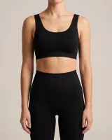 Contour Seamless Sports Bra in Black, front