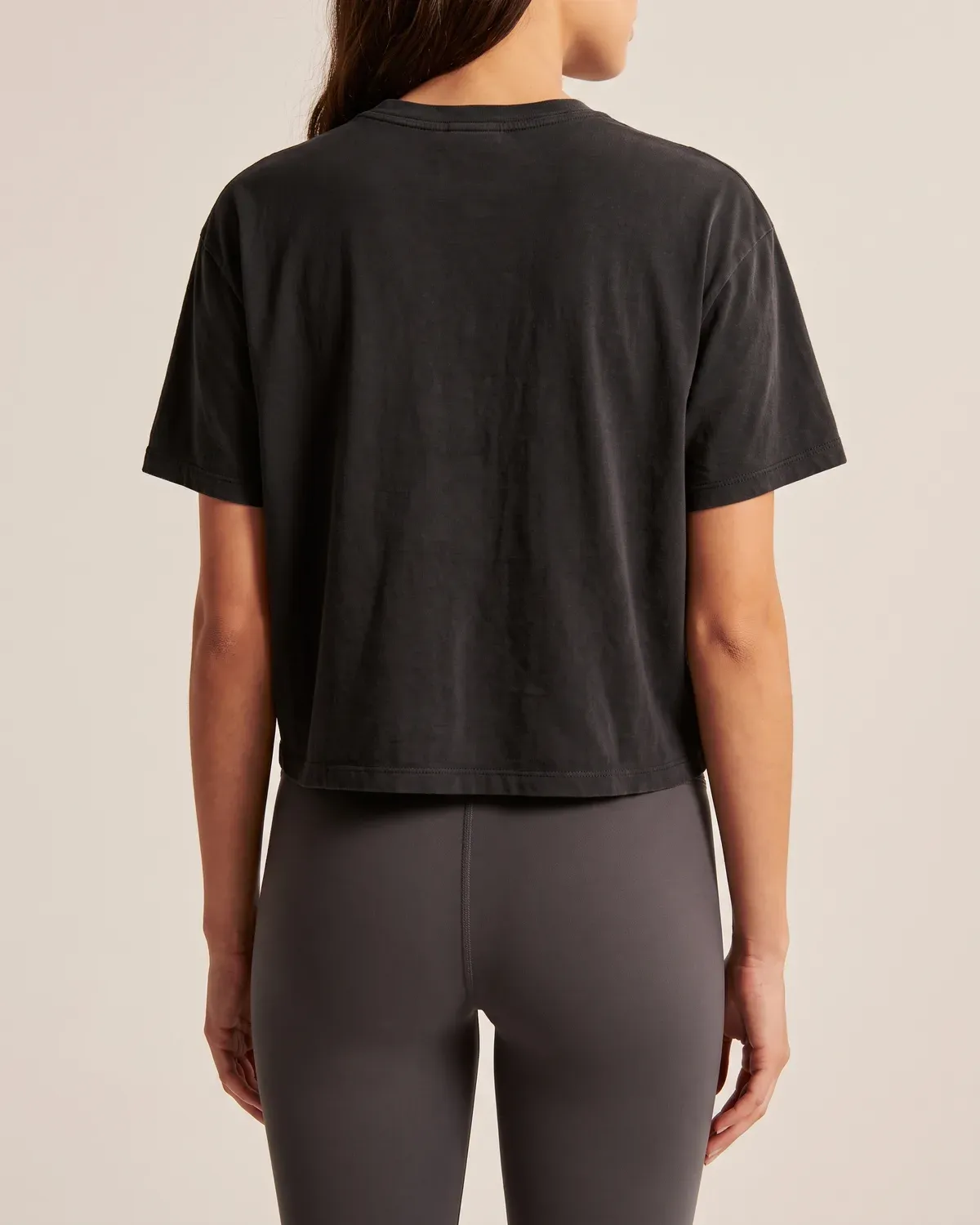 Studio Crop Tee in Black, back