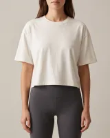 Studio Crop Tee in White, front